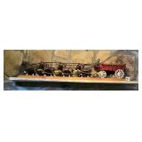 CAST IRON HORSE DRAWN CARRIAGE W/ BARRELS 32" L