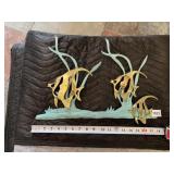 METAL WALL HANGING SWIMMING FISH, 17.5" W