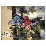 2 LENOX FIGURINES BLUE JAY & PURPLE FINCH 1991