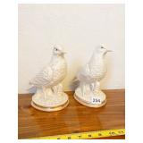 2 CHALKWARE PIGEON STATUES