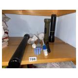 BRINKS HEAVY DUTY FLASHLIGHT, TOILET BRUSH ETC.