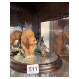 FOREST FRIENDS FRANKLIN MINT FIGURINE ON WOOD