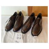 BROWN TWO PAIRS OF NEW LACE UP SHOES SIZE 10 1/2