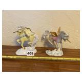 2 FRANKLIN MINT UNICORN FIGURINES, ENDLESS LOVE &