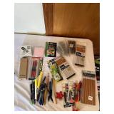 PENCILS, PENS, NOTE PADS ETC.