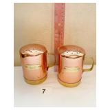 COPPER/BRASS PAIR SALT/PEPPER SHAKERS