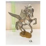 9" H WINGED BRASS UNICORN