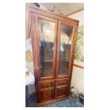 OAK DISPLAY CABINET 32" W X 76" H X 18" D GLASS