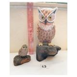 BOXER AND ASHFIELD 2 FIGURINES OWLS ON PERCH 3.5"