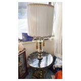 METAL BASE MARBLE TABLE 22" H X 24" ROUND TOP