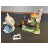 DOLPHIN AND HUMMINGBIRD FIGURINE