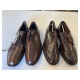 2 PAIRS OF NEW DRESS SHOES SZ. 10.5 LACE UP BROWN