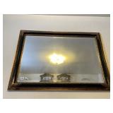 BEVERED EDGED MIRROR BLACK AND GOLD FRAME