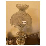 GLASS DESK LAMP WITH PRISM MARBLE BASE