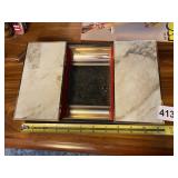 MARBLE TOPPED MENï¿½S DRESSER TRAY