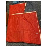 DARK ORANGE TWIN SIZE, 40X84 SATINY BEDSPREAD