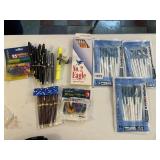 PAPER MATE 3 PACKS OF PENS, ERASERS, PENCILS