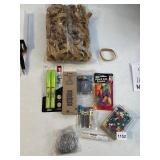 LARGE THICK RUBBER BANDS, HIGHLIGHTER, PENCIL LED