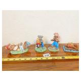 4 DANBURY MINT TEDDY BEAR PICNIC FIGURINES
