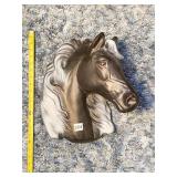 15" CHALKWARE HORSE HEAD, WALL MOUNT