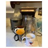 COFFEE POT, MUGS, ETC.