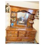 68X19X78 AMERICAN DREW DRESSER WITH MIRROR HUTCH,