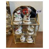 SIX COCA COLA COLLECTIBLE FIGURINES WITH MIRRORED