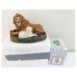 LION WITH SHEEP SCULPTURE, CHARMING TALE FIGURE
