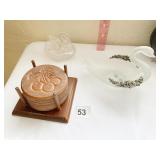 CRYSTAL FROSTED SWAN ASHTRAY, CRYSTAL CLEAR SWAN,