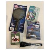 JUMBO MAGNIFIER, THERMOMETER, LED TORCH LIGHT ALL