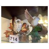 2 LENOX FIGURINES SAW WHET OWL FINE PORCELAIN,