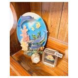 ARMY BATTERY OP CLOCK, DOLPHIN FIGURINE, CHELSEA