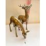 2 SOLID BRASS DEER 8" H