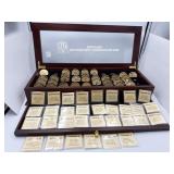 32 SUPER BOWL COMMEMORATIVE FLIP COINS IN DISPLAY