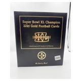 GOLD PLATED 22KT STEELERS FOOTBALL CARDS DANBURY