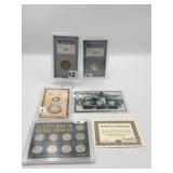 43P, WALKING HALF ,76S,82D NICKEL  DESIGNS AND 3P