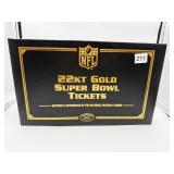 NFL 22KT GOLD PLATED TICKET SET IN BINDER