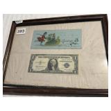 1935 E SILVER CERTIFICATE E IN FRAME