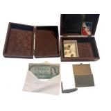 BURLED JEWELRY BOX WITH BUSINESS CARD HOLDER,