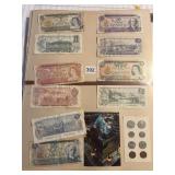 CANADIAN CURRENCY ON CARDBOARD FRONT AND BACK, 2