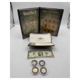 FILIO OF WWII COLLECTION $2.00 BILL AND 2004 KEEL