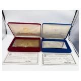 2 2001 AND 2007 GOLD AND SILVER LEAF 2 DOLLAR