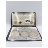 1921 MORGAN SILVER DOLLAR SET P, D & S