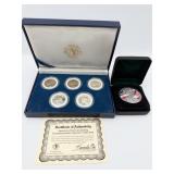 2014 LIBERTY SILVER COLORIZED DOLLAR AND 1976