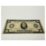 1914 GROVER CLEVELAND $20 DOLLAR LARGE NOTE