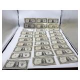 25 BLUE SEAL 1 DOLLAR SILVER CERTIFICATE