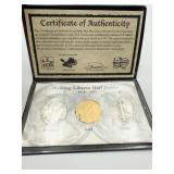 1935 LIBERTY SILVER DOLLARS 3 TOTAL PLATED GOLD