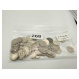 36 ROOSEVELT DIMES AND 8 SILVER QUARTERS