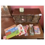 JEWELRY BOX, CLIFFORD STICKER SET, TRAVEL CLOCK,