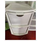 2 TIER WHITE DRAWERED STORAGE CABINET